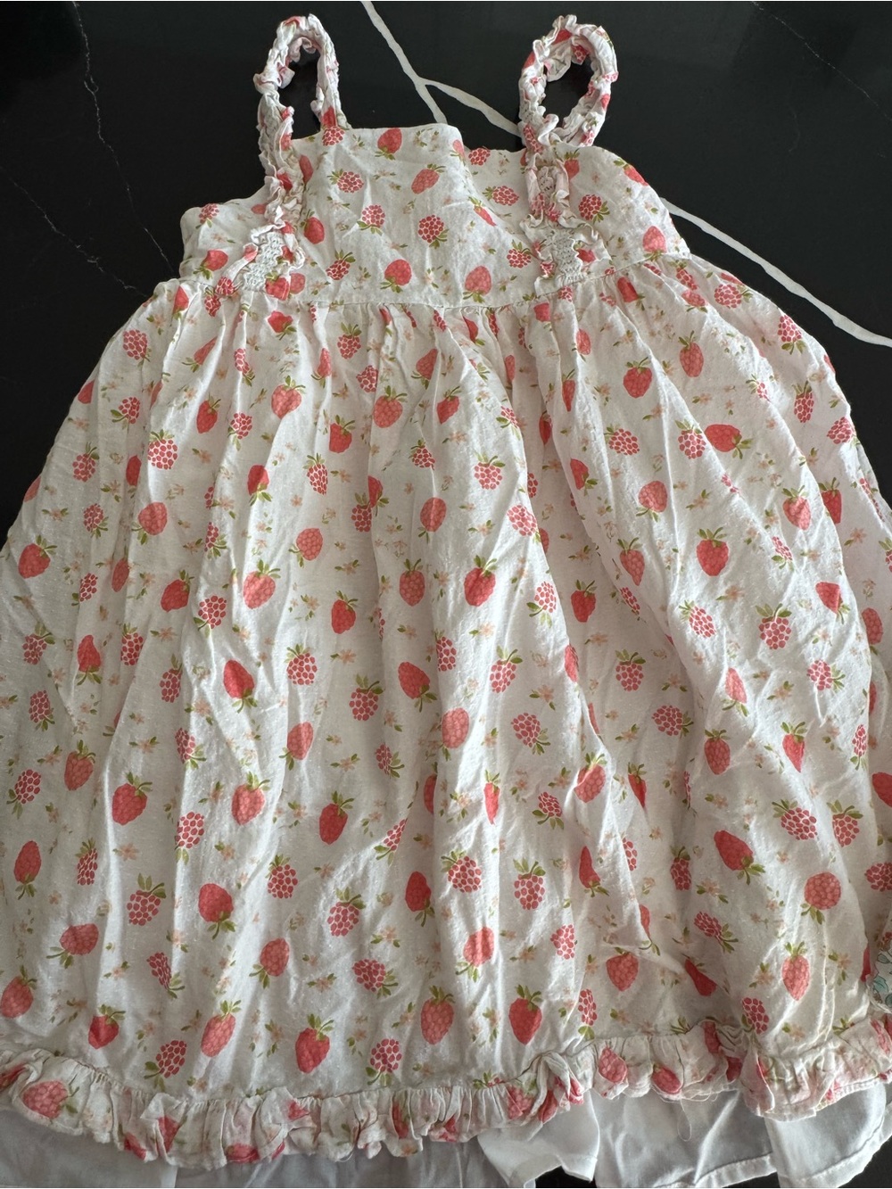 Joie Girls' White Strawberry Print & White Pastel Floral Sundresses - Picture 2 of 7